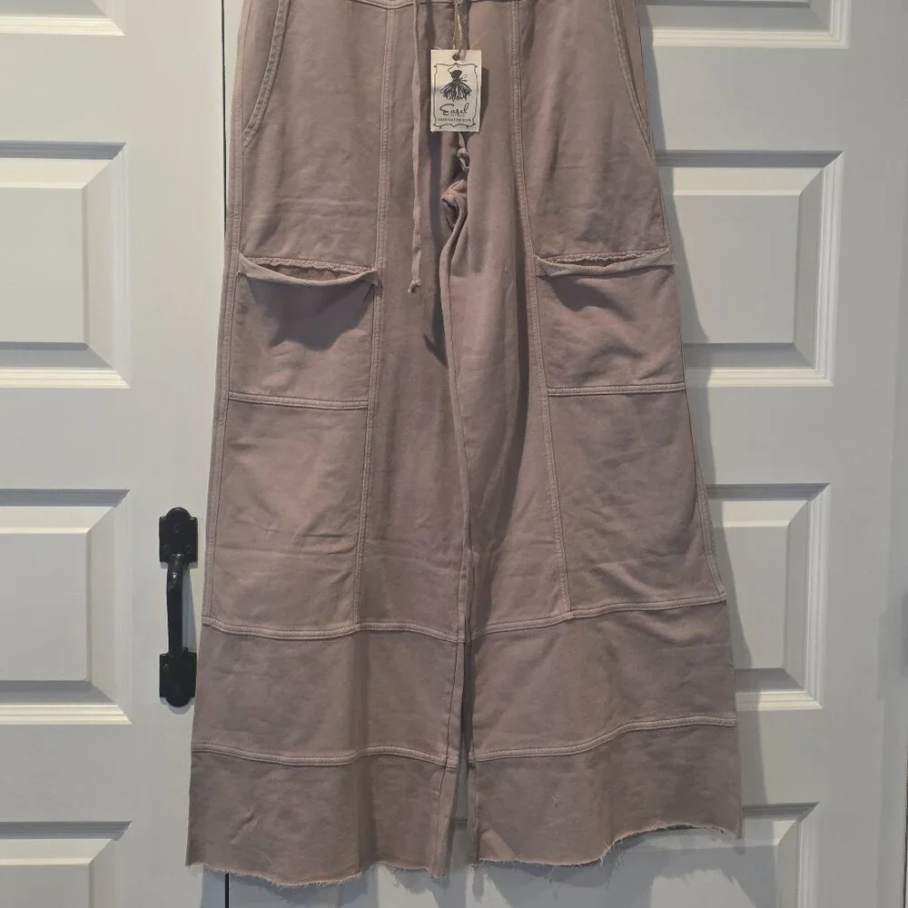 NWT: Easel Mineral Wash Wide Leg Pants - Picture 6 of 7